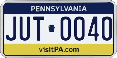 PA license plate JUT0040