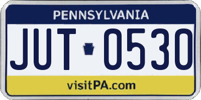 PA license plate JUT0530