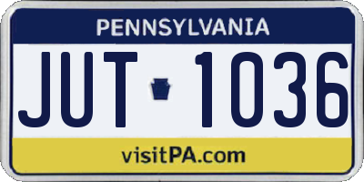 PA license plate JUT1036