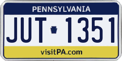 PA license plate JUT1351