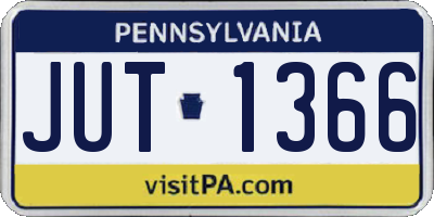 PA license plate JUT1366