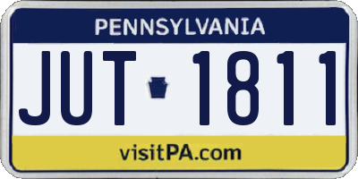 PA license plate JUT1811