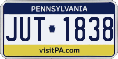 PA license plate JUT1838