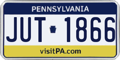 PA license plate JUT1866