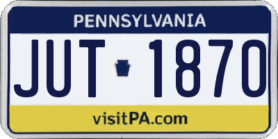 PA license plate JUT1870
