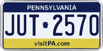 PA license plate JUT2570