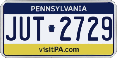 PA license plate JUT2729