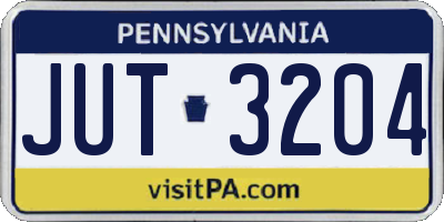 PA license plate JUT3204