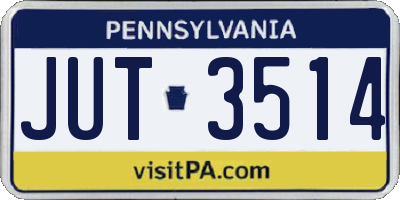 PA license plate JUT3514