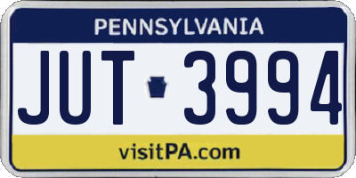 PA license plate JUT3994