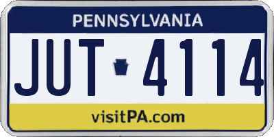 PA license plate JUT4114