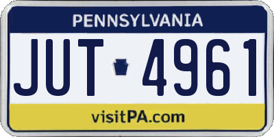 PA license plate JUT4961