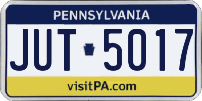PA license plate JUT5017