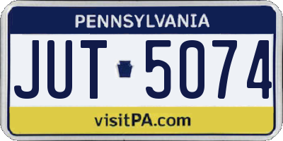 PA license plate JUT5074