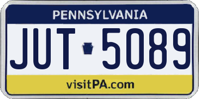 PA license plate JUT5089