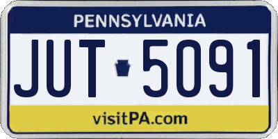 PA license plate JUT5091