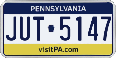 PA license plate JUT5147