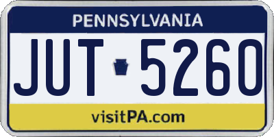 PA license plate JUT5260