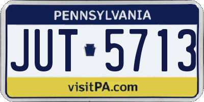 PA license plate JUT5713
