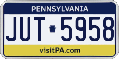 PA license plate JUT5958