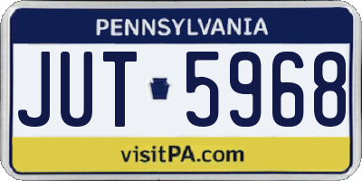 PA license plate JUT5968