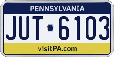 PA license plate JUT6103