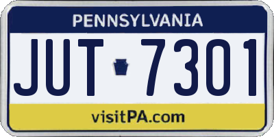 PA license plate JUT7301