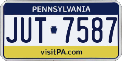PA license plate JUT7587