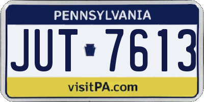 PA license plate JUT7613