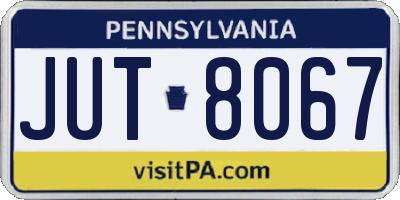 PA license plate JUT8067
