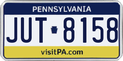 PA license plate JUT8158