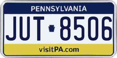 PA license plate JUT8506