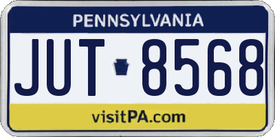 PA license plate JUT8568
