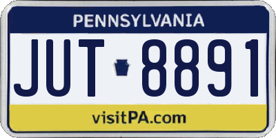 PA license plate JUT8891