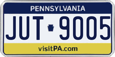PA license plate JUT9005
