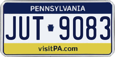 PA license plate JUT9083
