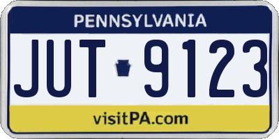 PA license plate JUT9123