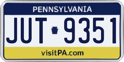 PA license plate JUT9351