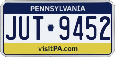 PA license plate JUT9452