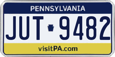 PA license plate JUT9482