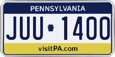 PA license plate JUU1400