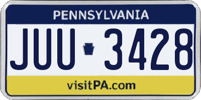 PA license plate JUU3428