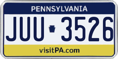 PA license plate JUU3526