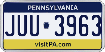 PA license plate JUU3963