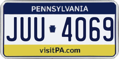PA license plate JUU4069