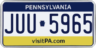 PA license plate JUU5965