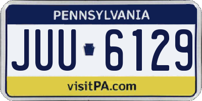 PA license plate JUU6129