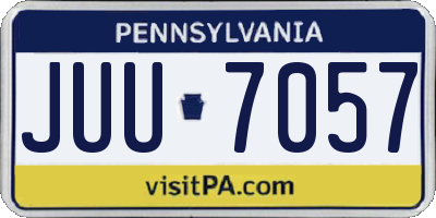 PA license plate JUU7057
