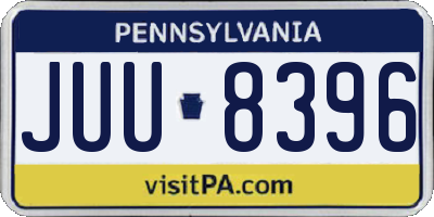 PA license plate JUU8396