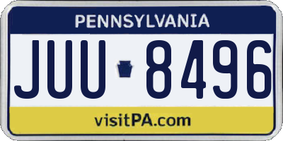 PA license plate JUU8496